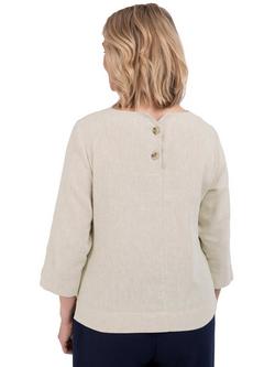 Rohan Sera Linen Blend Easy-Care 3/4 Length Sleeve Top - view 2, Desert Sand