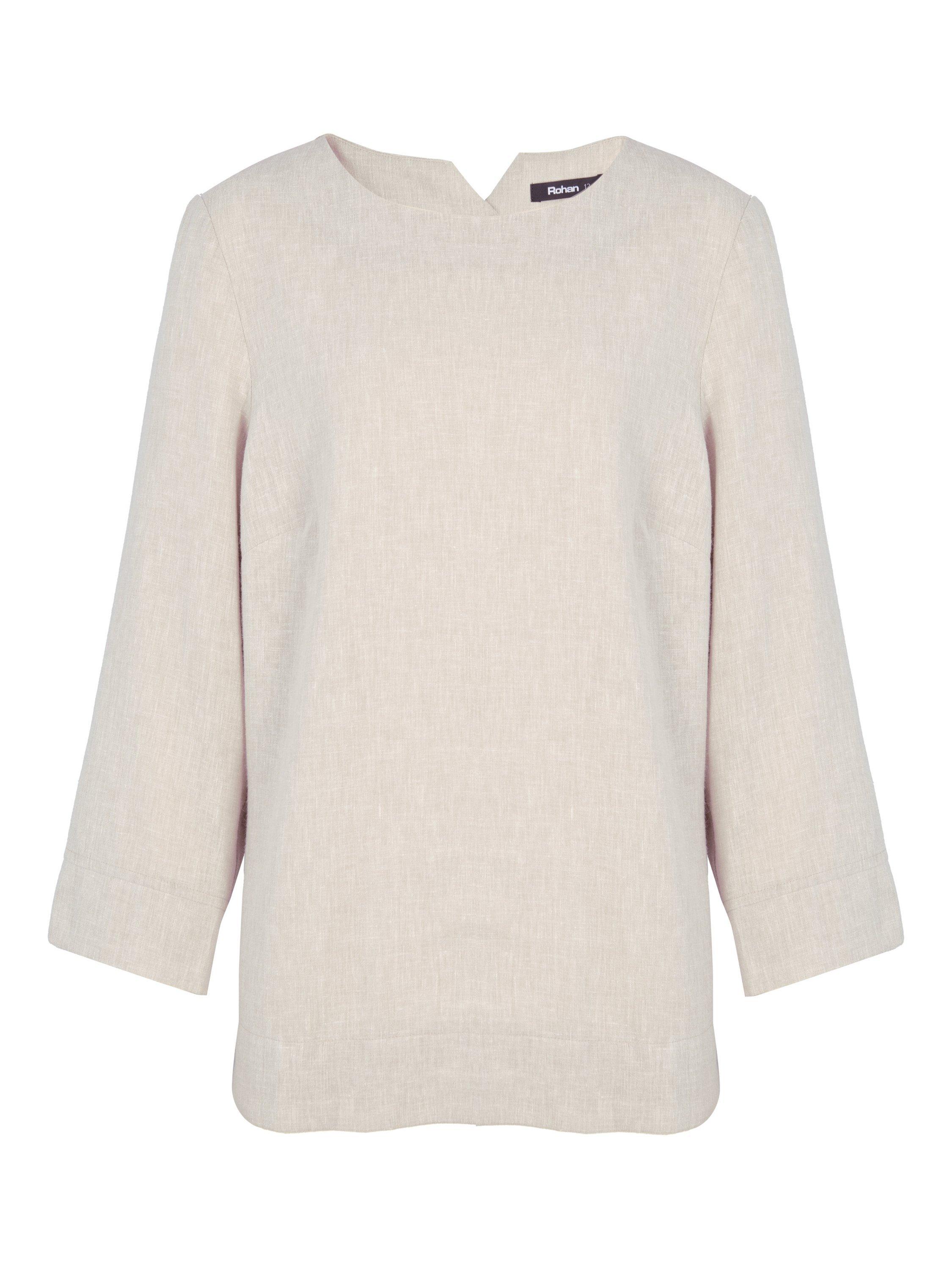 Product image 3 of 6, which shows Rohan Sera Linen Blend Easy-Care 3/4 Length Sleeve Top, Desert Sand, 8