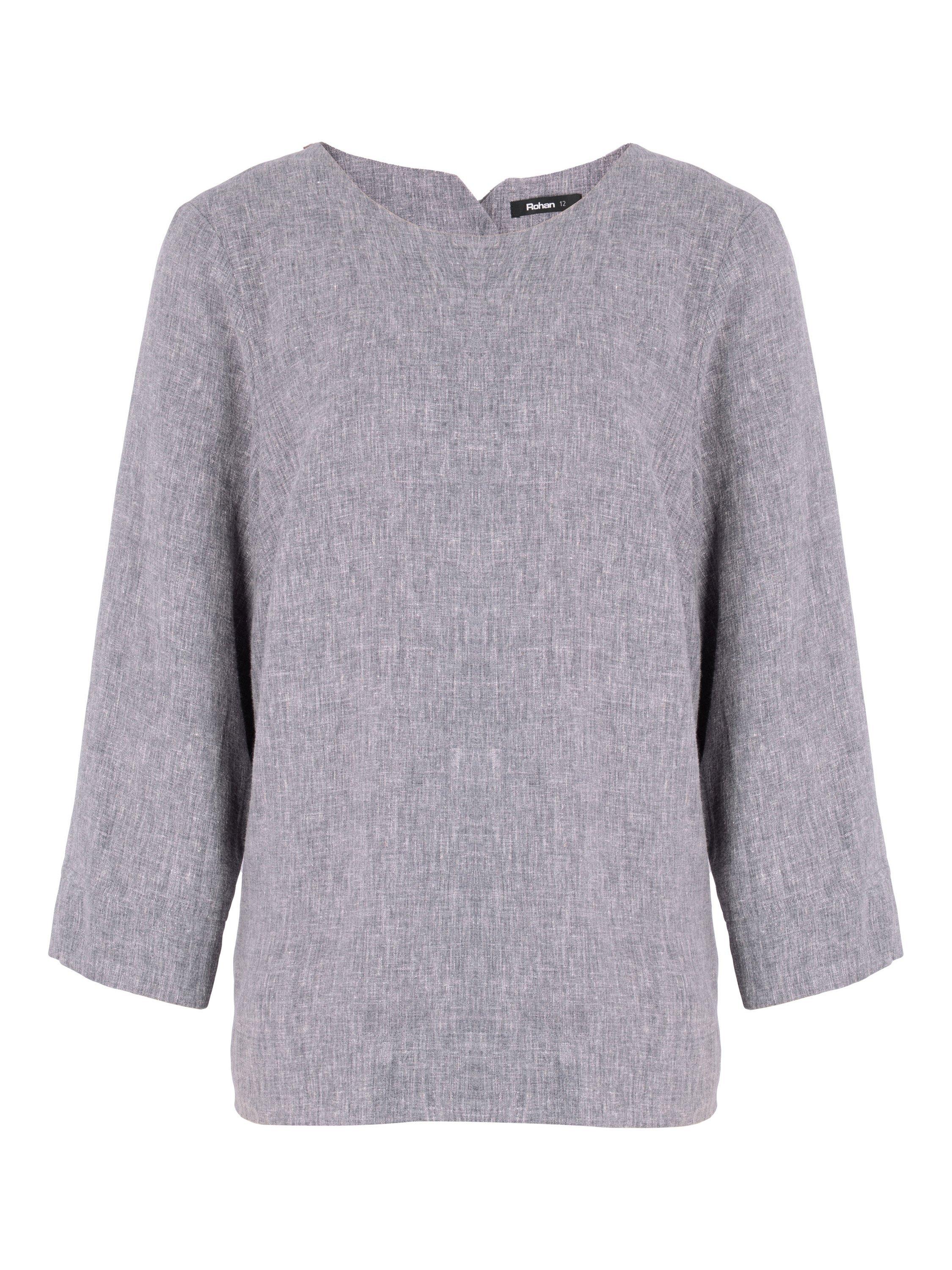 Product image 3 of 7, which shows Rohan Sera Linen Blend Easy-Care 3/4 Length Sleeve Top, Deep Navy, 8