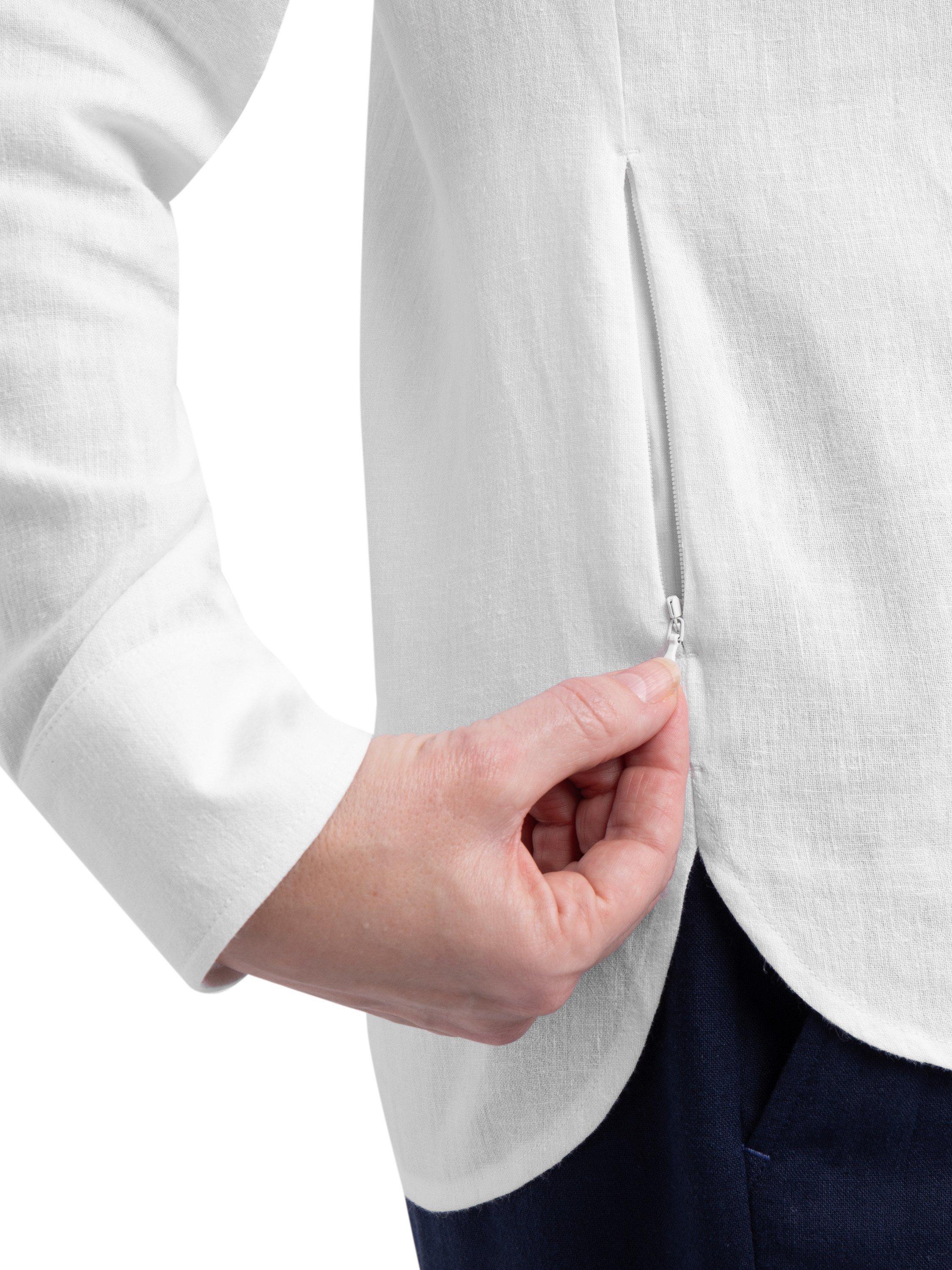 Product image 5 of 8, which shows Rohan Sera Linen Blend Easy-Care Long Sleeve Shirt, White, 10