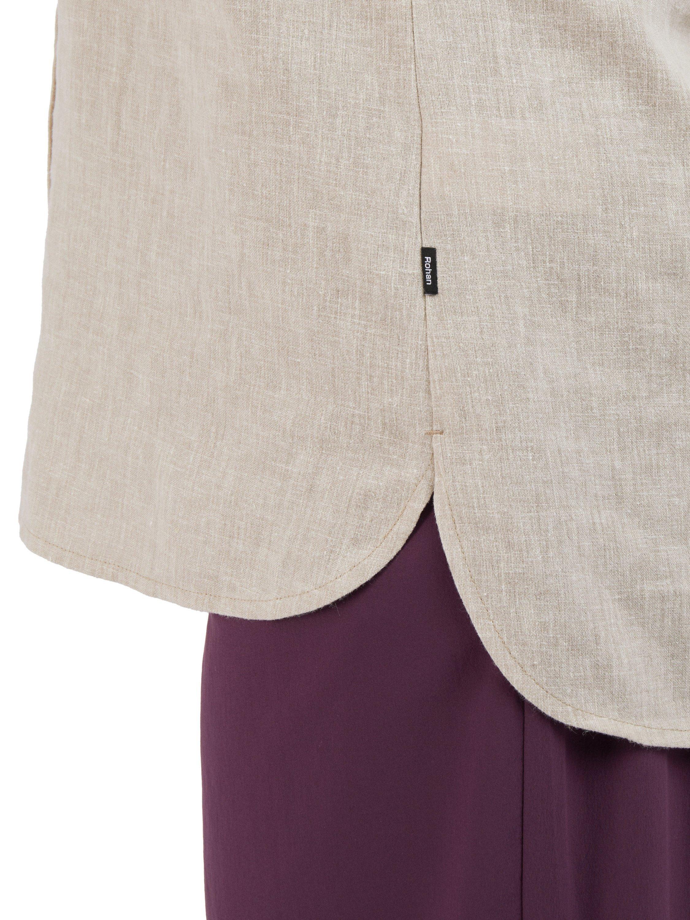 Product image 5 of 8, which shows Rohan Sera Linen Blend Easy Care Short Sleeve Shirt, Desert Sand, 8