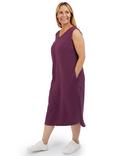 Rohan Sera Linen Blend Sleeveless Dress, Deep Navy, Plum Purple