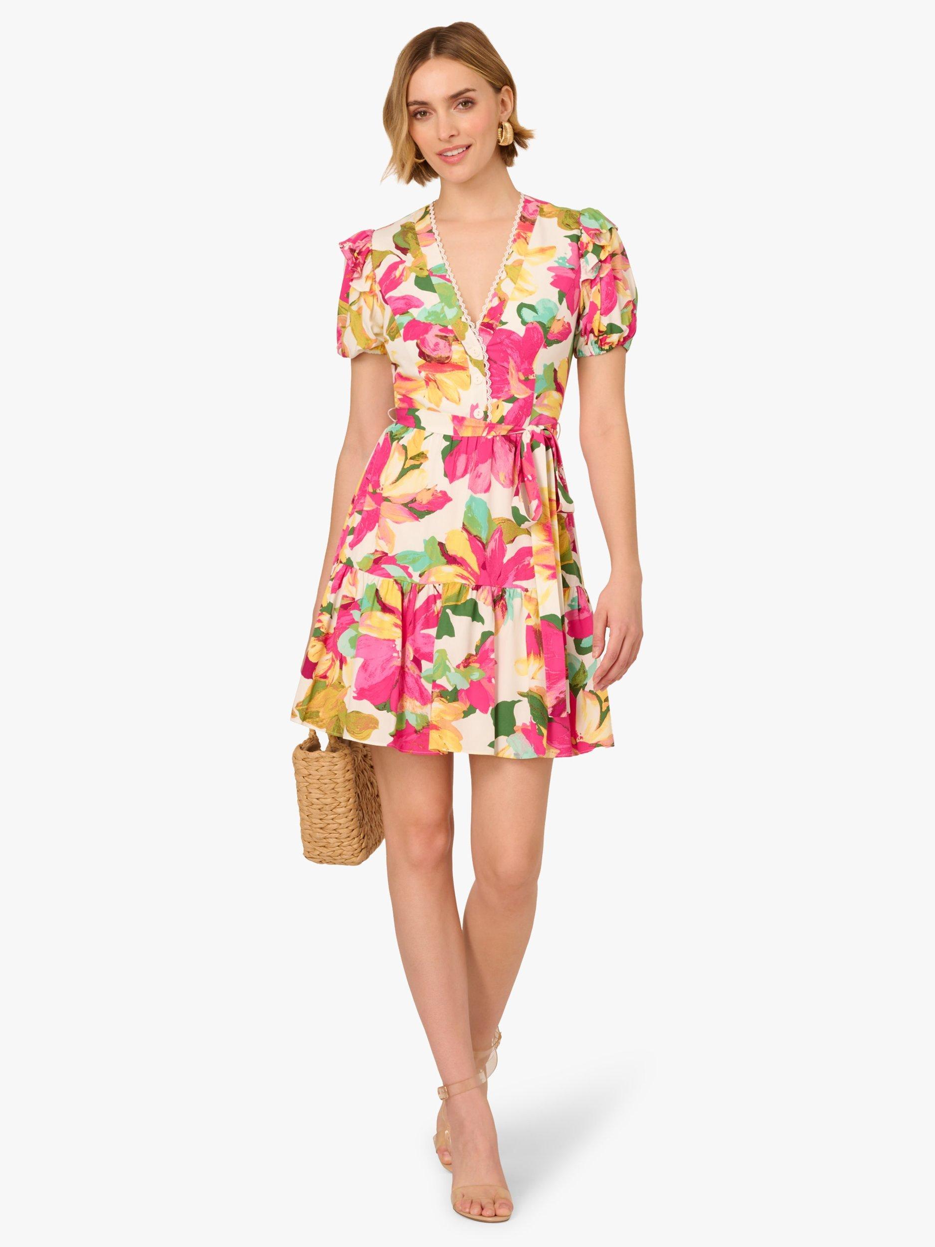 Product image 2 of 7, which shows Adrianna Papell Adrianna by Adrianna Papell Floral Mini Dress, Pink/Multi, 6