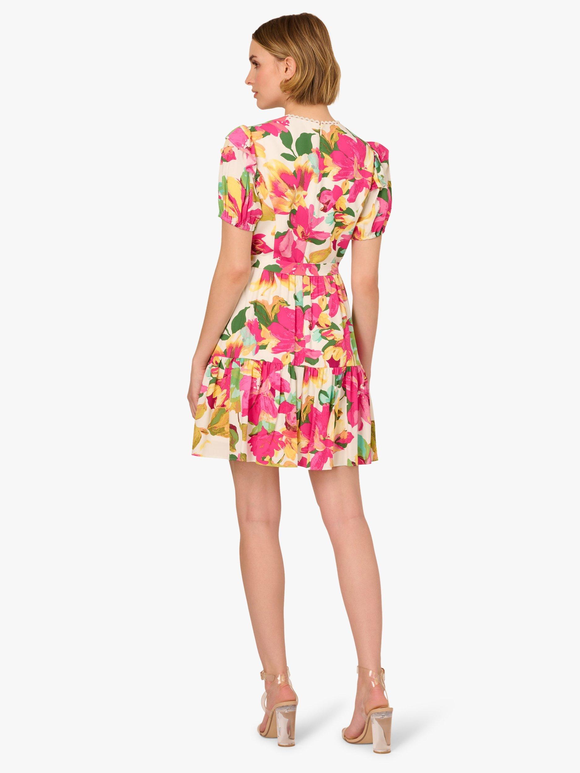 Product image 3 of 7, which shows Adrianna Papell Adrianna by Adrianna Papell Floral Mini Dress, Pink/Multi, 6