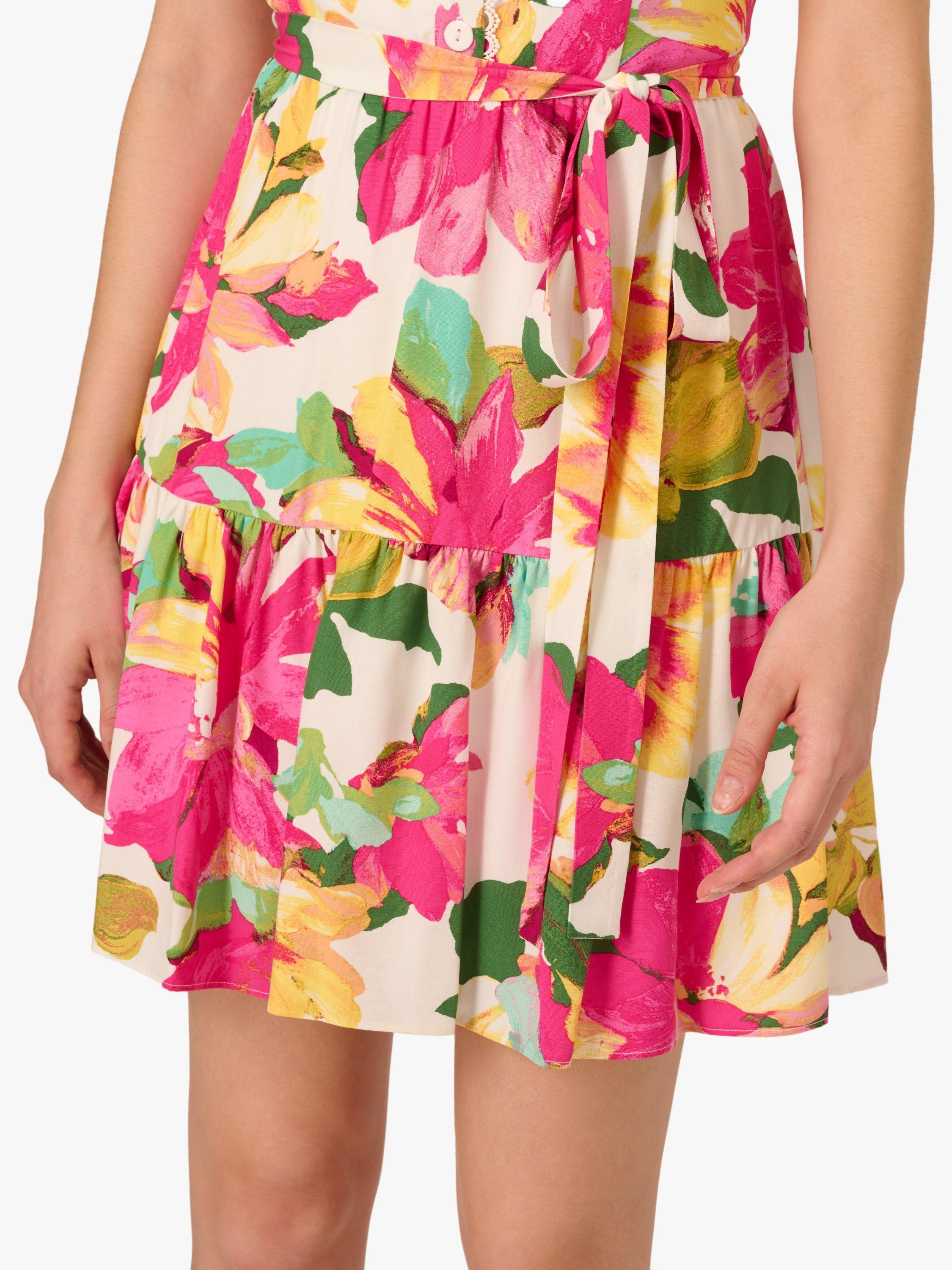Product image 6 of 7, which shows Adrianna Papell Adrianna by Adrianna Papell Floral Mini Dress, Pink/Multi, 6