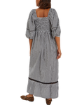 Accessorize Gingham Puff Sleeve Maxi Dress, Black