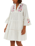 Accessorize Jasmine Embroidered Smock Dress, White