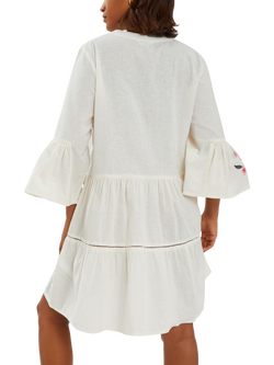 Accessorize Jasmine Embroidered Smock Dress, White - view 2, White