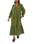 Accessorize Long-Sleeve Tiered Maxi Dress