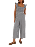 Accessorize Gingham Wide Leg Jumpsuit, Black