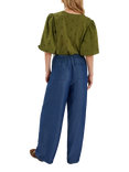 Accessorize Chambray Wide Leg Trousers, Blue