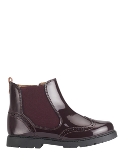 Start-Rite Kids' Leather Chelsea Boots, Burgundy Patent, Burgundy Patent