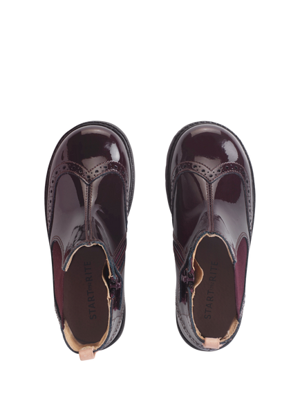 Start-Rite Kids' Leather Chelsea Boots, Burgundy Patent - view 2, Burgundy Patent