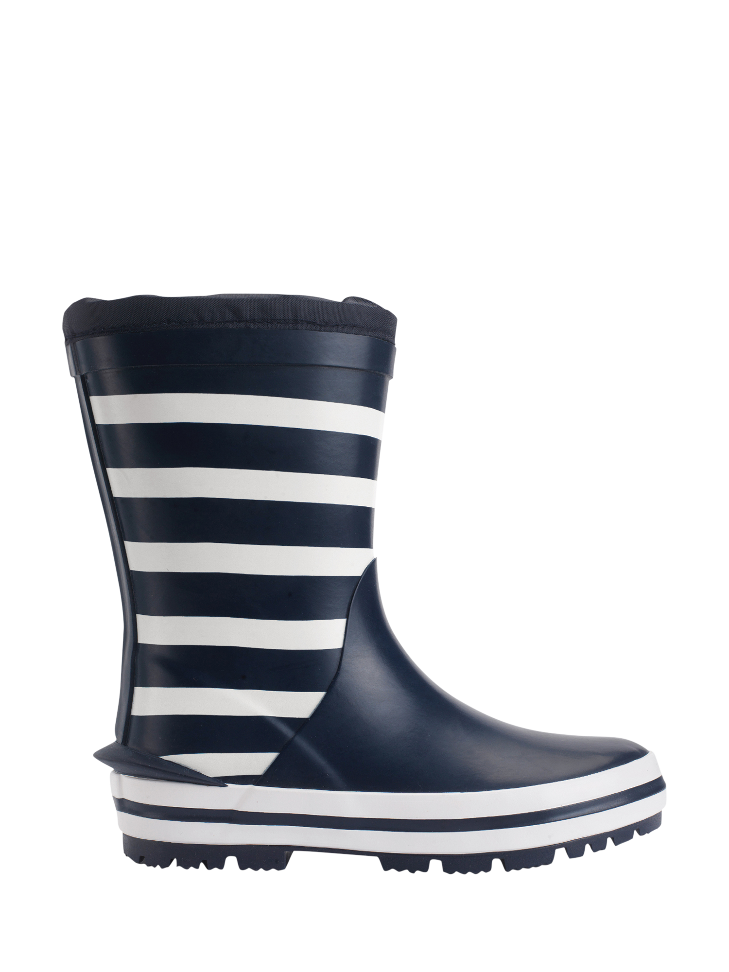 Product image 1 of 5, which shows Start-Rite Kids' Big Puddle Wellington Boots, Navy/White Stripe, 9 Jnr