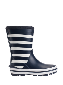 Start-Rite Kids' Big Puddle Wellington Boots, Navy/White Stripe, Navy/White Stripe