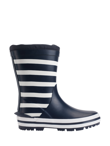 Start-Rite Kids' Big Puddle Wellington Boots, Navy/White Stripe, Navy/White Stripe