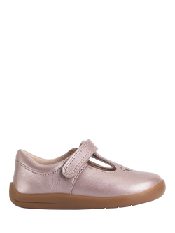 Start-Rite Kids' Eternal Pearlised Leather T-Bar Shoes, Blush Pearl Leather