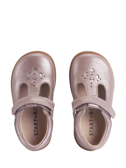 Start-Rite Kids' Eternal Pearlised Leather T-Bar Shoes - view 2, Blush Pearl Leather