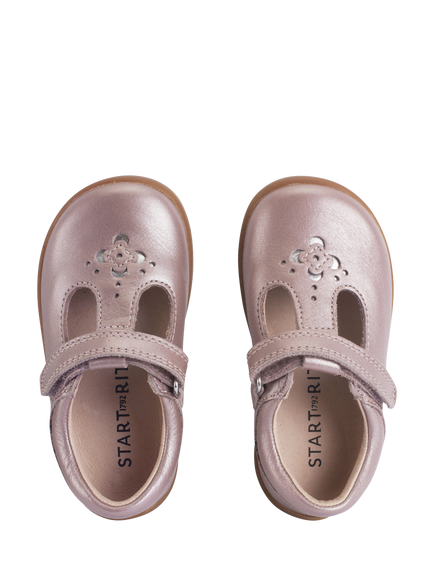 Start-Rite Kids' Eternal Pearlised Leather T-Bar Shoes - view 2, Blush Pearl Leather