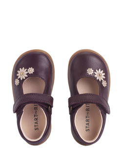 Start-Rite Kids' Fairy Tale Flower Appliqué Shoes, Burgundy Leather - view 2, Burgundy Leather