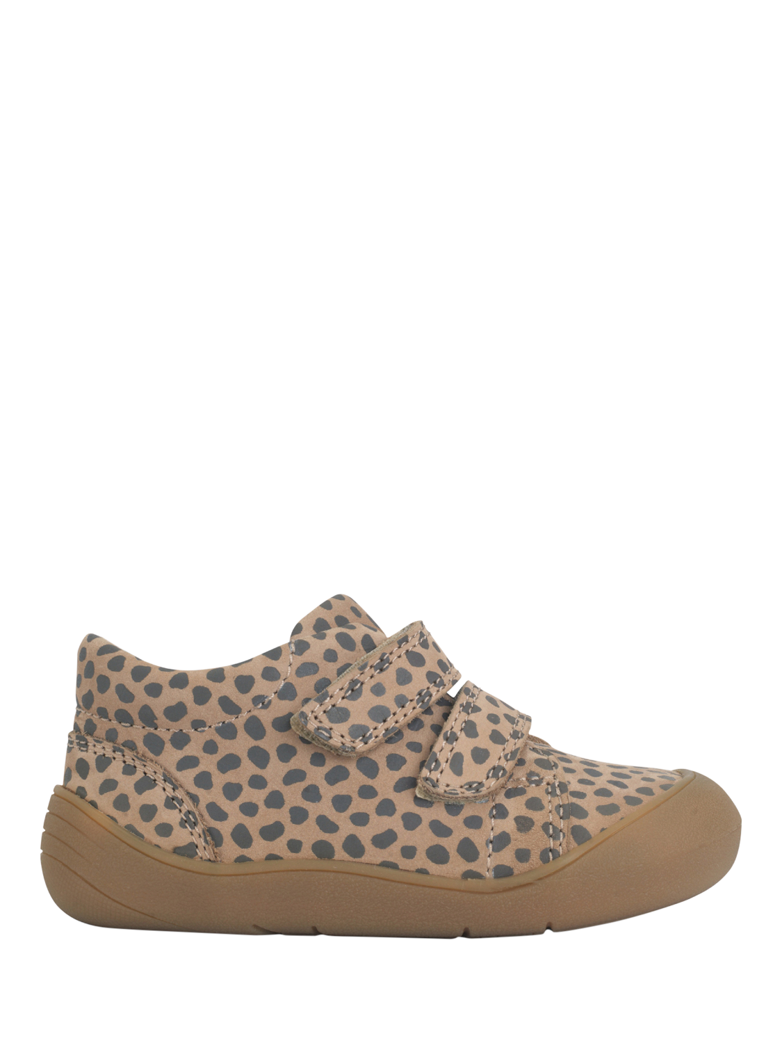 Product image 1 of 6, which shows Start-Rite Kids' Scoot Leather Midi Boots, Taupe Nubuck/Splash, 3 F Jnr