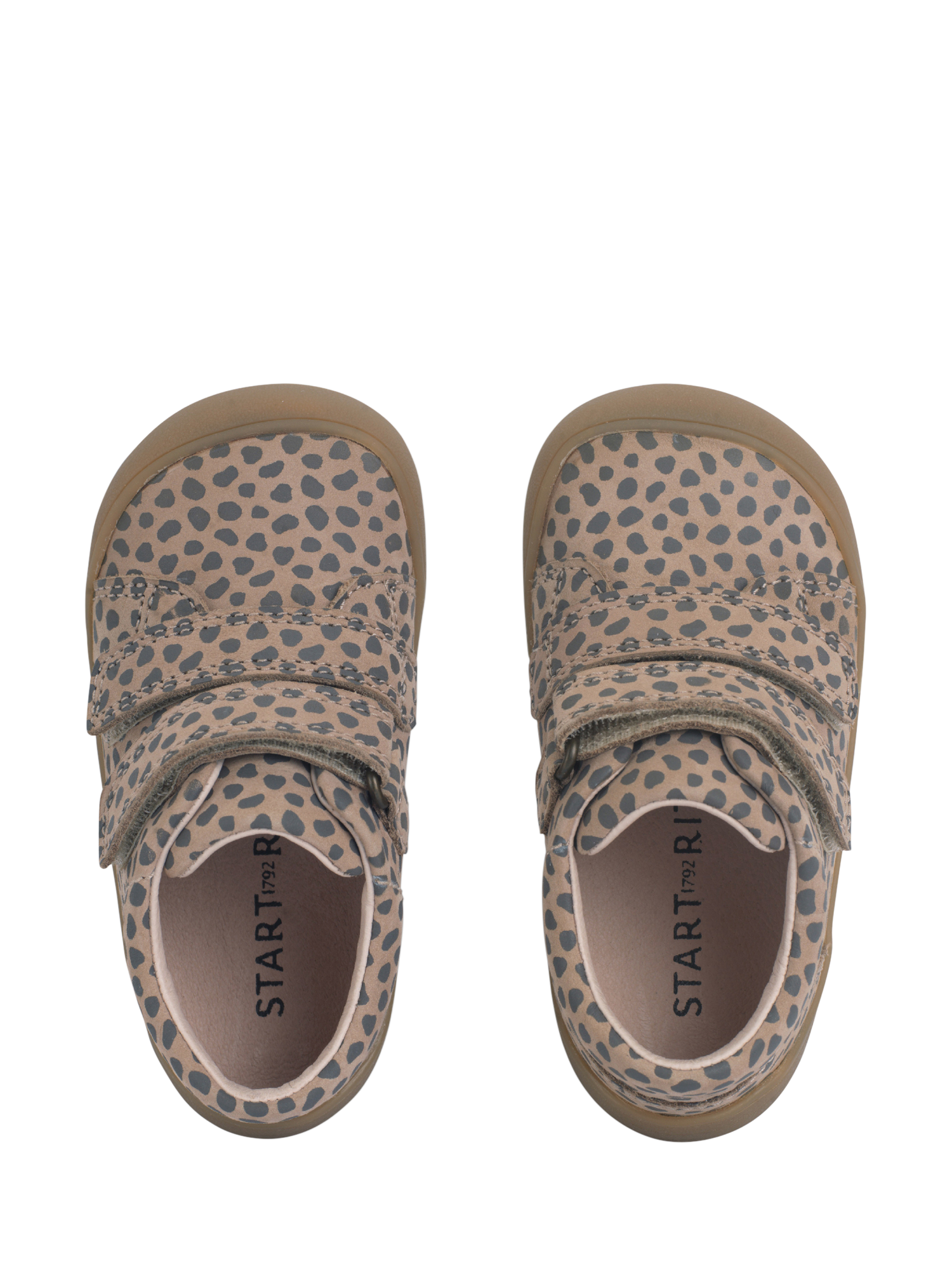 Product image 2 of 6, which shows Start-Rite Kids' Scoot Leather Midi Boots, Taupe Nubuck/Splash, 3 F Jnr