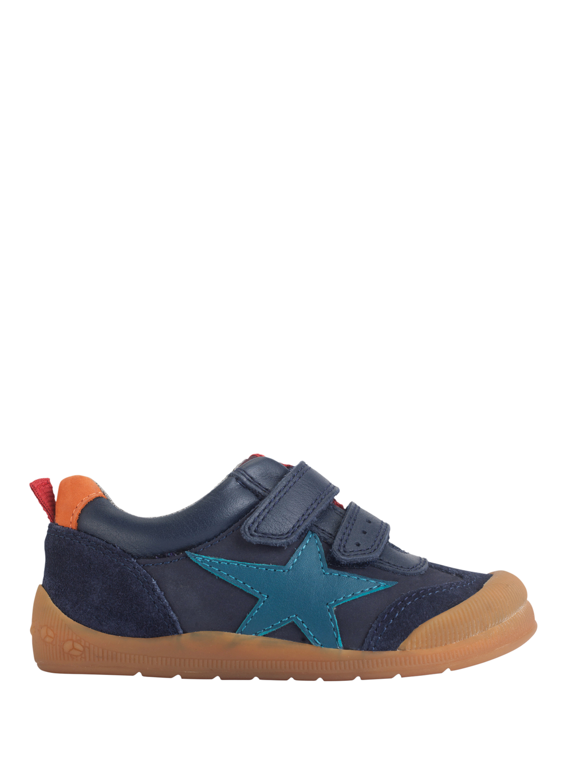 Product image 1 of 6, which shows Start-Rite Kids' Tickle Star Trainers, Navy/Multi Leather, 4 F Jnr