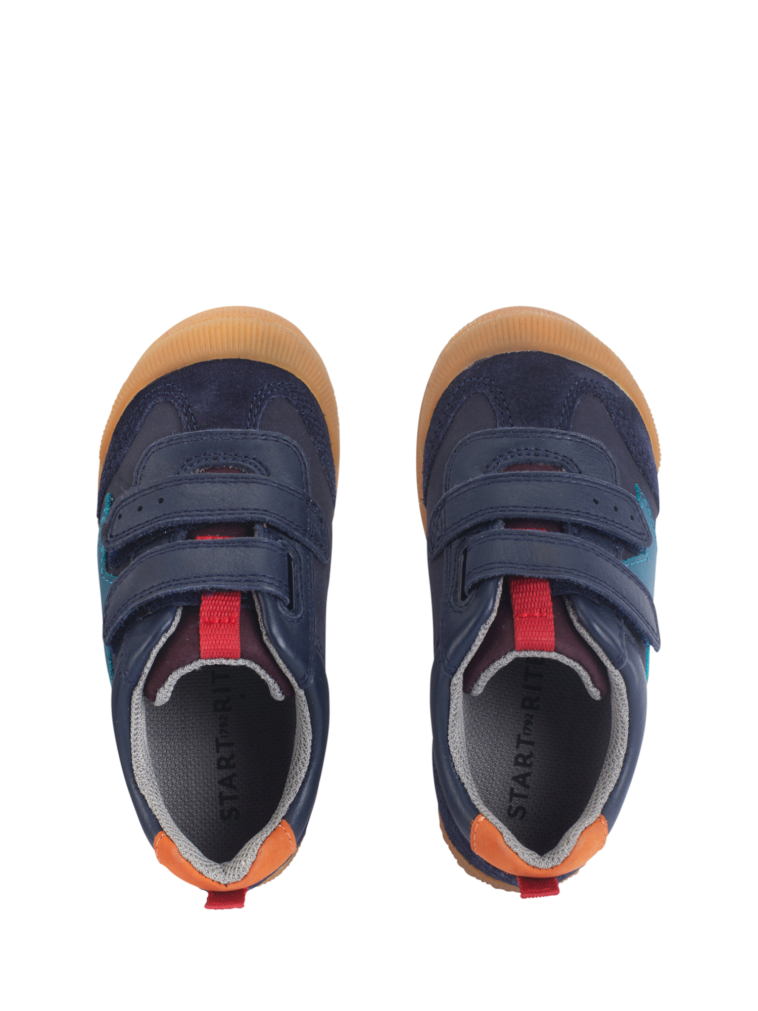 Product image 2 of 6, which shows Start-Rite Kids' Tickle Star Trainers, Navy/Multi Leather, 4 F Jnr