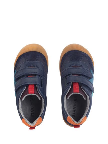 Start-Rite Kids' Tickle Star Trainers, Navy/Multi Leather - view 2, Navy/Multi Leather