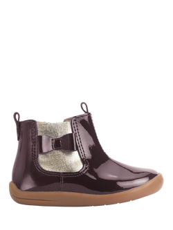 Start-Rite Kids' Wonderland First Boots, Burgundy Patent/Gold, Burgundy Patent/Gold
