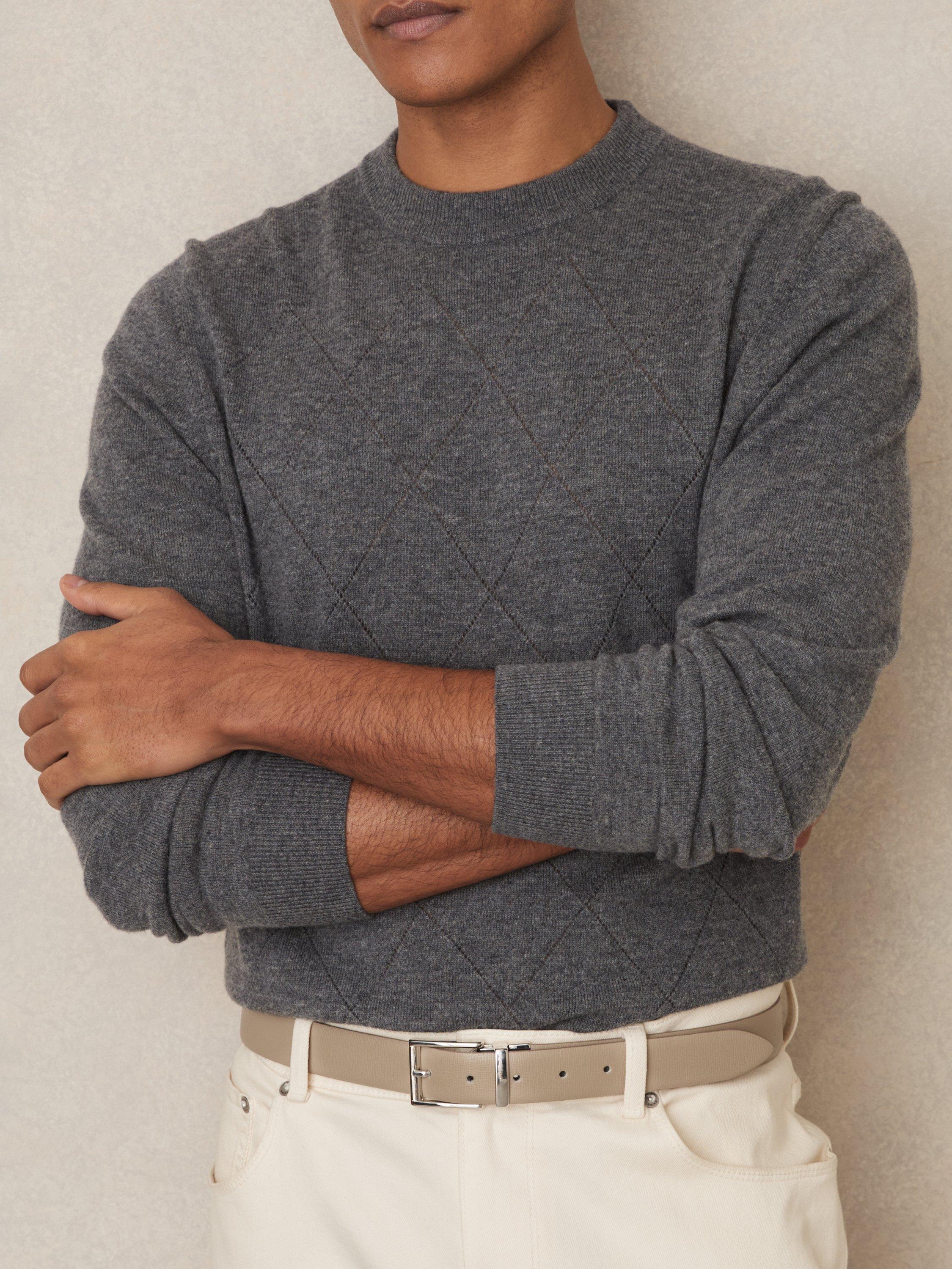 Product image 2 of 5, which shows Reiss Ricky Reversible Leather Belt, Stone/Dark Brown, 28R