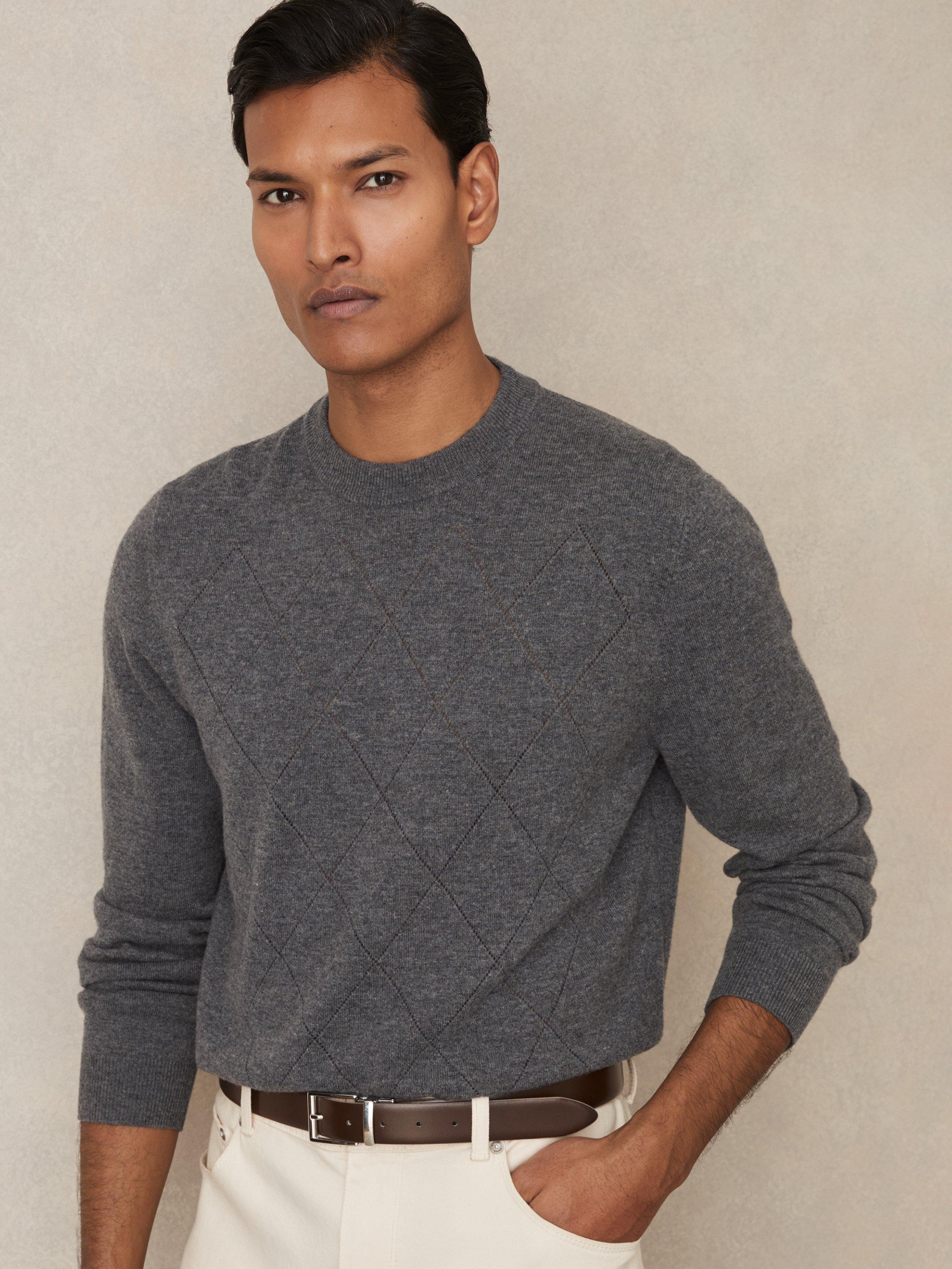 Product image 3 of 5, which shows Reiss Ricky Reversible Leather Belt, Stone/Dark Brown, 28R