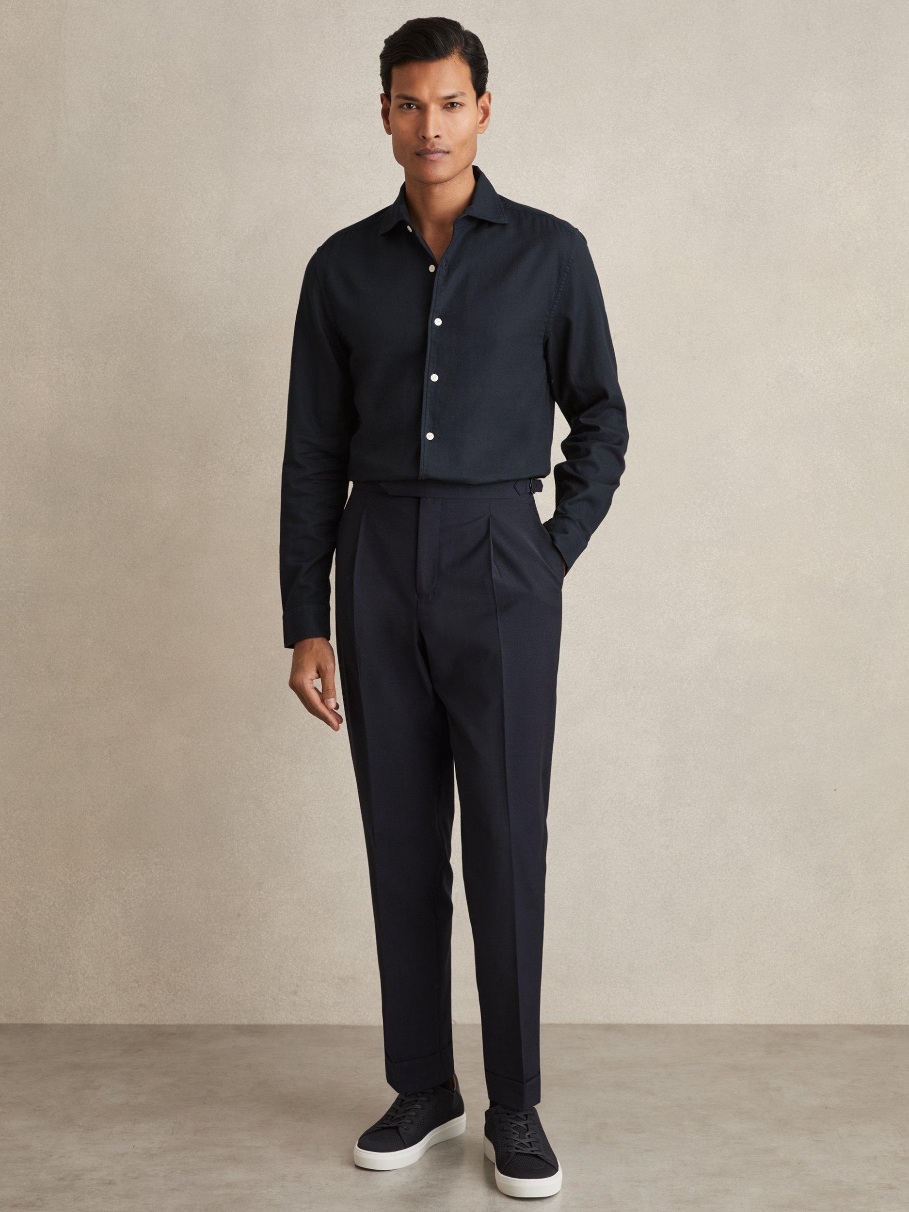 Product image 4 of 5, which shows Reiss Carvalho Cotton Shirt, Navy, XS