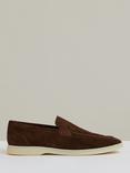 Reiss Kason Suede Loafers, Brown