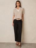 Reiss Beau Petite Tapered Tailored Trousers, Mink Neutral