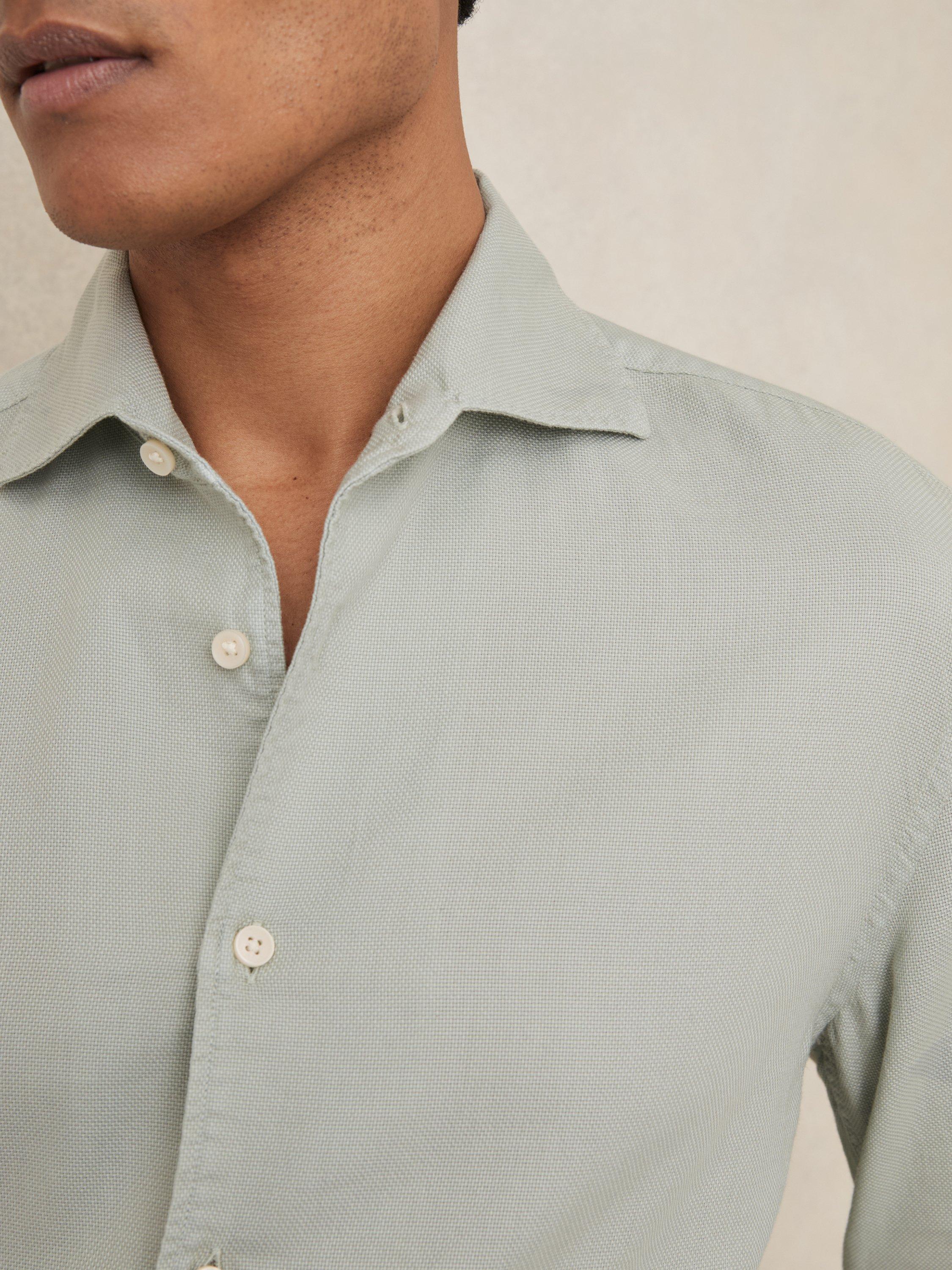 Product image 4 of 5, which shows Reiss Carvalho Cotton Shirt, Sage Green, S