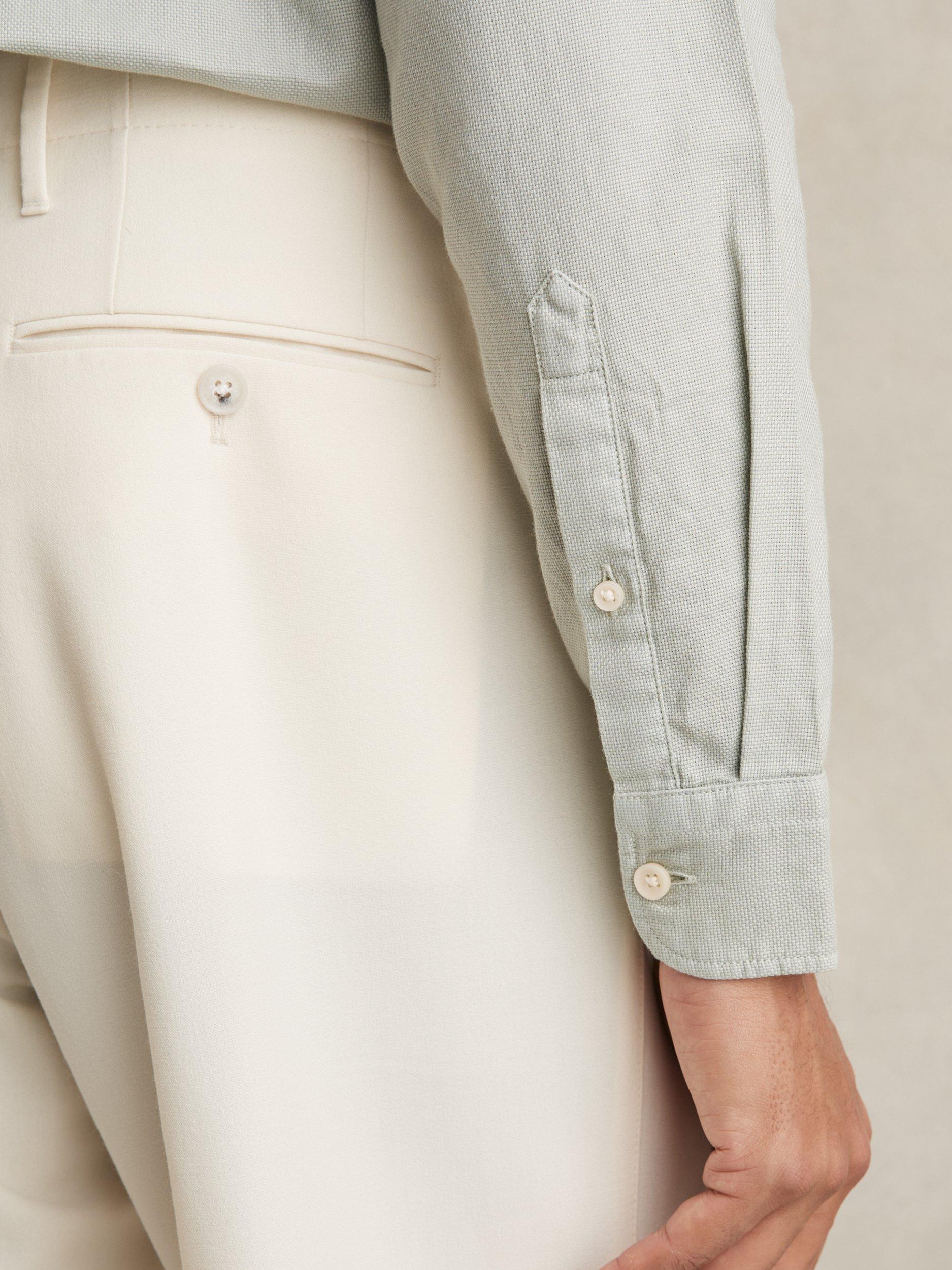 Product image 5 of 5, which shows Reiss Carvalho Cotton Shirt, Sage Green, S