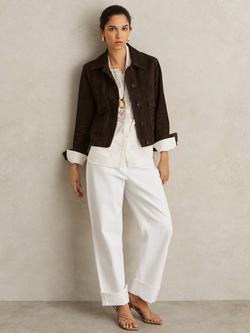 Reiss Hanson Pure Suede Jacket, Chocolate Brown, Chocolate Brown