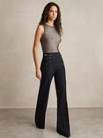 Reiss Sidney Button Detail Wide Leg Trousers