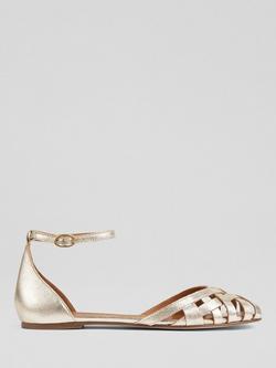 L.K.Bennett Bianca Leather Strappy Sandals, Gold, Gold