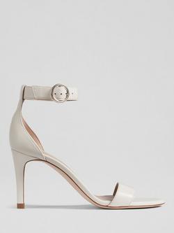 L.K.Bennett Ivy Leather Stiletto Heel Formal Sandals, Ecru, Ecru