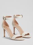 L.K.Bennett Ivy Leather Stiletto Heel Formal Sandals, Ecru