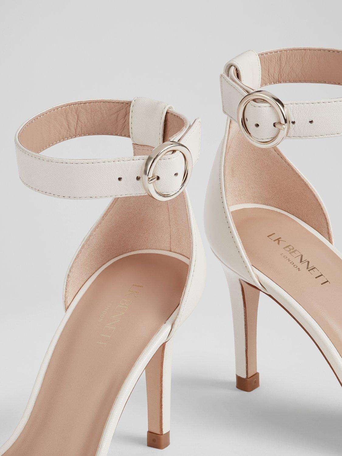 Product image 3 of 3, which shows L.K.Bennett Ivy Leather Stiletto Heel Formal Sandals, Ecru, 4