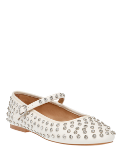 Steve Madden Vinetta Embellished Flats - view 2, Off White