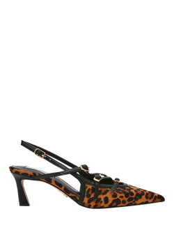 Steve Madden Liana Leopard Print Slingback Heels, Brown/Black/Multi
