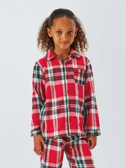 John Lewis Kids' Family Check Pyjamas, Red, Red