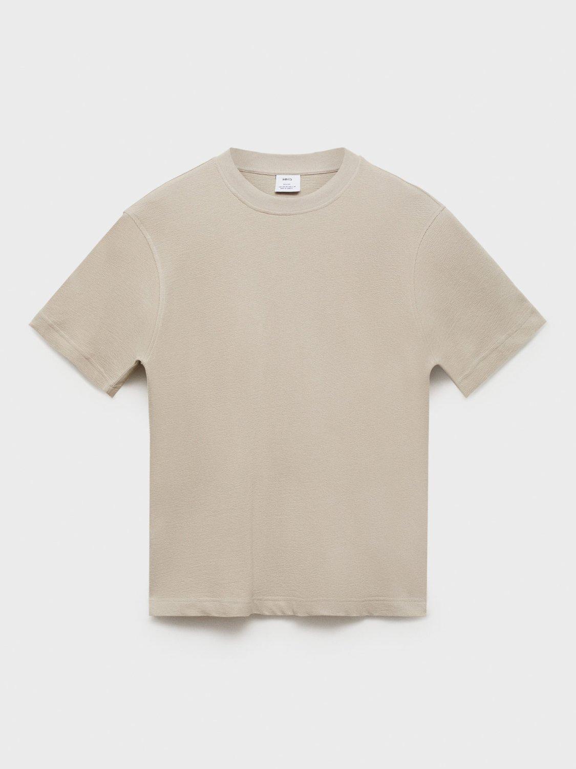Product image 3 of 8, which shows Mango Roland Cotton T-Shirt, Beige, XS