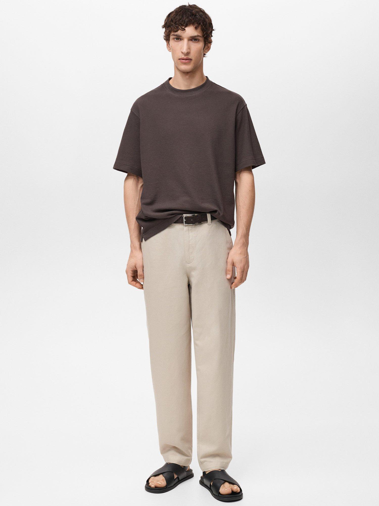 Product image 2 of 8, which shows Mango Roland Cotton T-Shirt, Dark Brown, XS