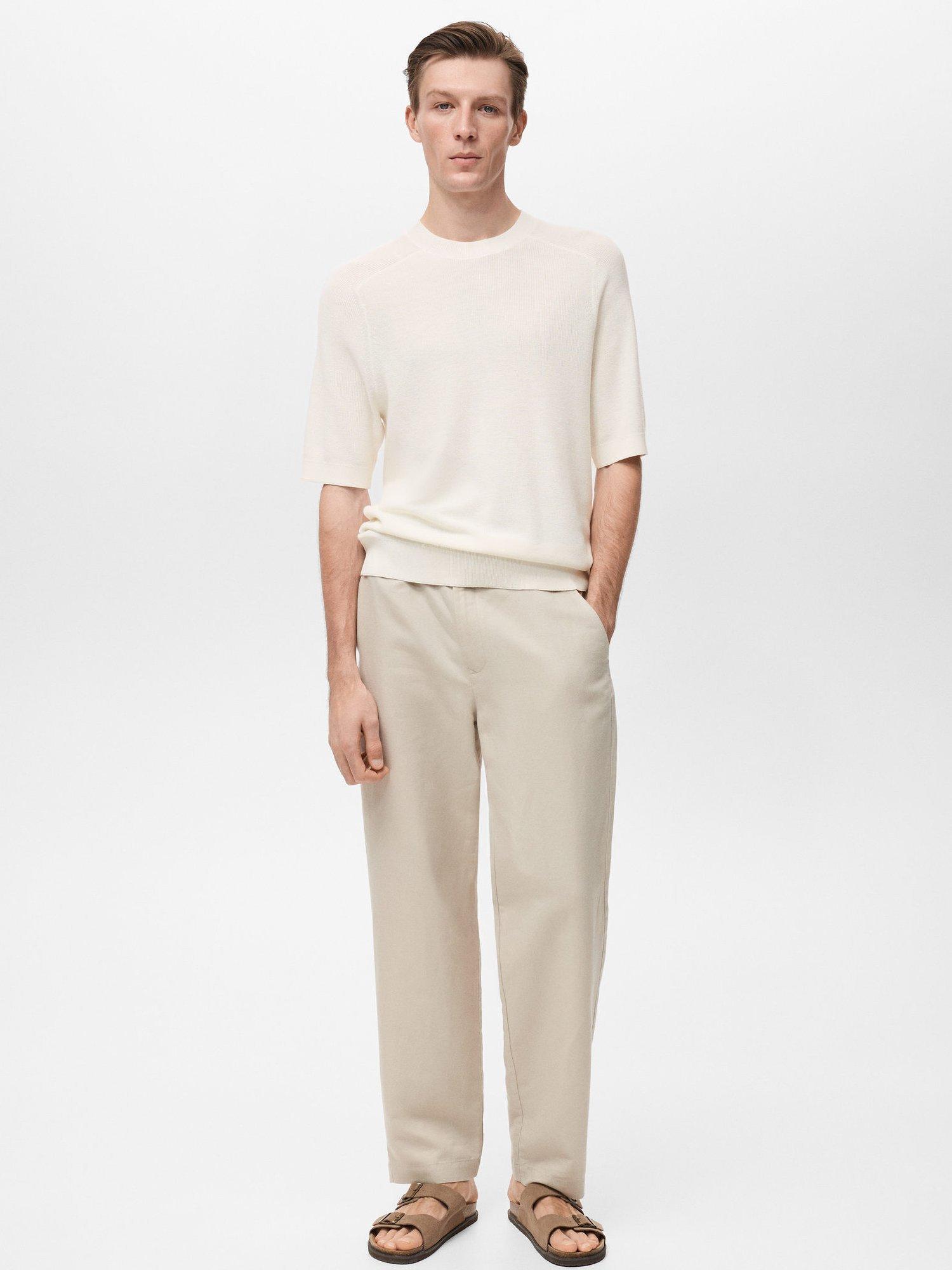 Product image 2 of 9, which shows Mango Lino T-Shirt, Cream, XXL