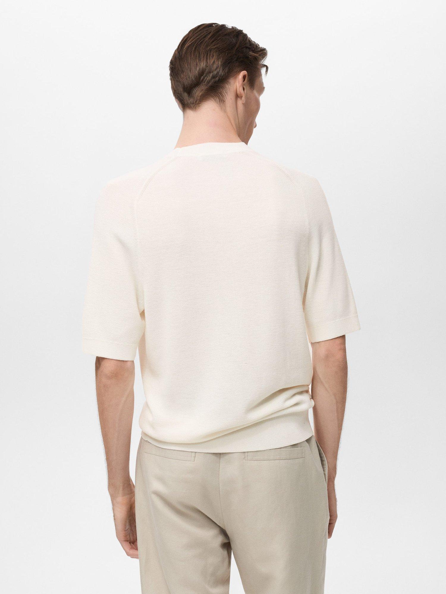 Product image 4 of 9, which shows Mango Lino T-Shirt, Cream, XXL